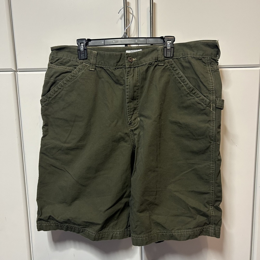 Old Navy Mens Olive Green Carpenter Shorts Size 42 Cotton Canvas Utility